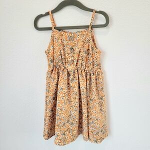 Shein Girls Yellow Daisy Floral Midi Sundress Size 4